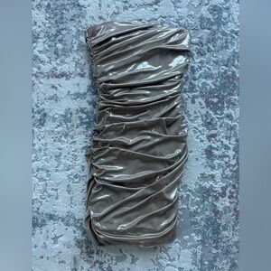 Zara Shiny Champagne Mini Dress